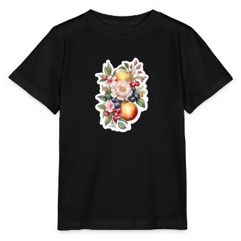 Blumen und Obst - Stanley/Stella Kinder T-Shirt MINI CREATOR  - Schwarz - Vorne - Mikhail (115cm)