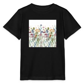 Prairie fleurie - T-shirt bio MINI CREATOR Stanley/Stella Enfant - noir - Devant - Mikhail (115cm)