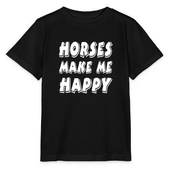 Chevaux - T-shirt bio MINI CREATOR Stanley/Stella Enfant - noir - Devant - Mikhail (115cm)