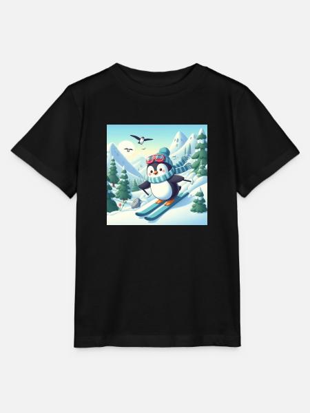 pingouin de ski - T-shirt bio MINI CREATOR Stanley/Stella Enfant - noir