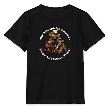 Faire du tricycle avec des aînés - T-shirt bio MINI CREATOR Stanley/Stella Enfant - noir - Devant - Mikhail (115cm)