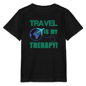 travel therapy - Stanley/Stella MINI CREATOR Kids’ T-Shirt - black - Front - Mikhail (115cm)