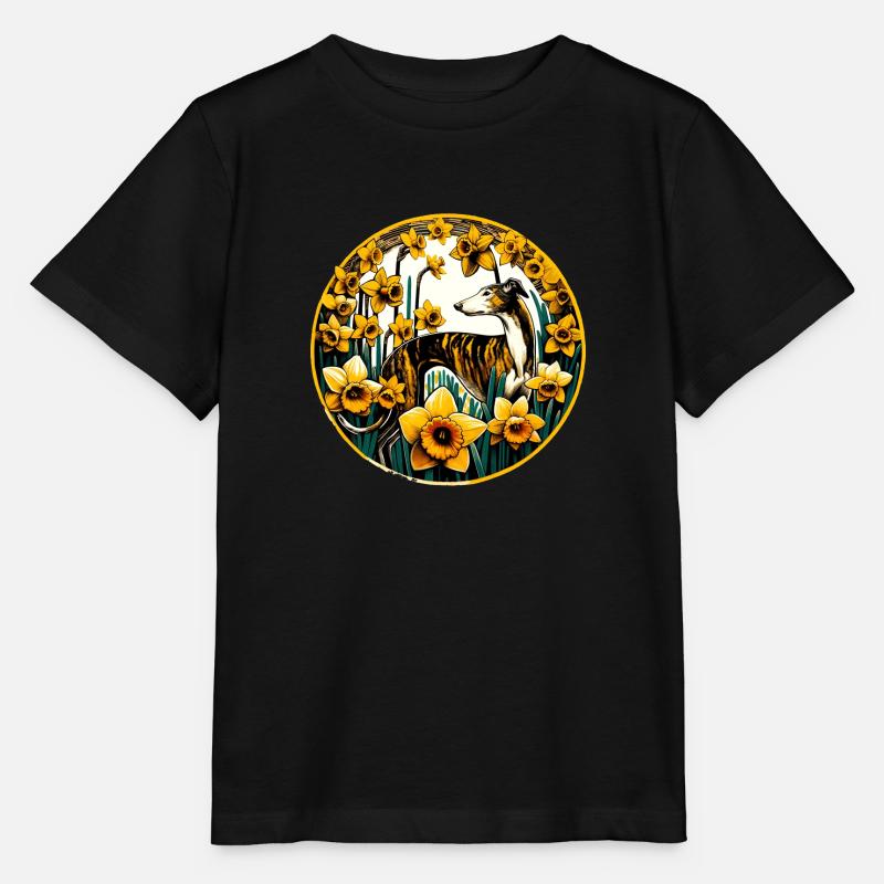 Narzissen Windhund - Stanley/Stella Kinder T-Shirt MINI CREATOR  - Schwarz