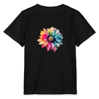 Multi-Colored Flower 1 - Stanley/Stella MINI CREATOR Kids’ T-Shirt - black - Front - Mikhail (115cm)