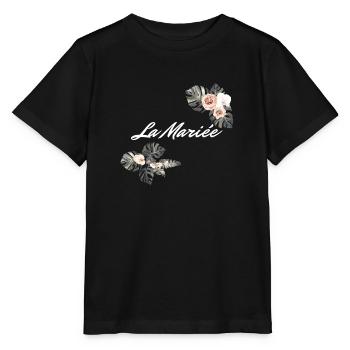 La mariee floral-idée cadeau la mariée - T-shirt bio MINI CREATOR Stanley/Stella Enfant - noir - Devant - Mikhail (115cm)