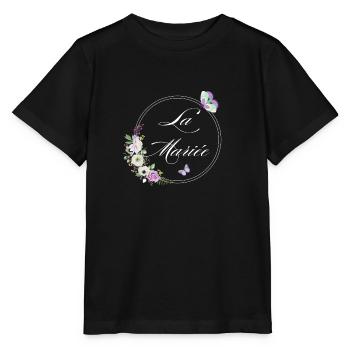 La mariée papillon -idée cadeau la mariée - T-shirt bio MINI CREATOR Stanley/Stella Enfant - noir - Devant - Mikhail (115cm)
