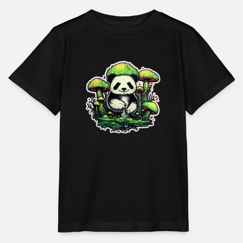 Champignon Panda - T-shirt bio MINI CREATOR Stanley/Stella Enfant - noir