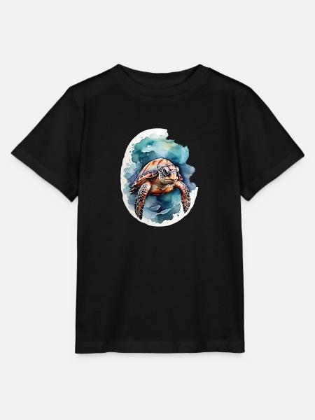 Meers Schildkröte unter Wasser - Stanley/Stella Kinder T-Shirt MINI CREATOR  - Schwarz