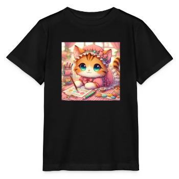 Kitten Artist - Stanley/Stella MINI CREATOR Kids’ T-Shirt - black - Front - Mikhail (115cm)