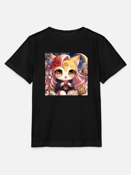 Fröhliches Kätzchen - Stanley/Stella Kinder T-Shirt MINI CREATOR  - Schwarz