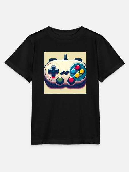 Retro Gamepad in Risographie - Stanley/Stella Kinder T-Shirt MINI CREATOR - Schwarz