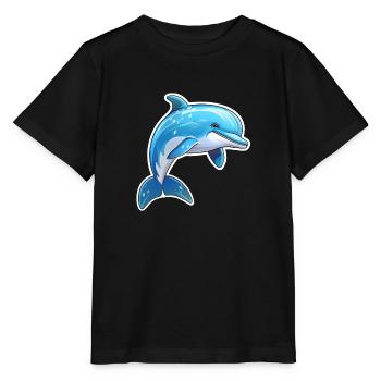 Delfin springend - Stanley/Stella Kinder T-Shirt MINI CREATOR  - Schwarz - Vorne - Mikhail (115cm)