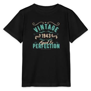 Jahrgang 1943 - 1943 Geburtstagsgeschenk - Stanley/Stella Kinder T-Shirt MINI CREATOR  - Schwarz - Vorne - Mikhail (115cm)