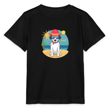 chien ete - T-shirt bio MINI CREATOR Stanley/Stella Enfant - noir - Devant - Mikhail (115cm)