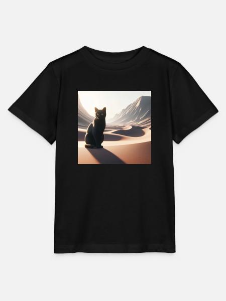 Eine echte Katze in der Wüste 4 - Stanley/Stella Kinder T-Shirt MINI CREATOR - Schwarz