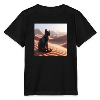 A true cat in a desert 1 - Stanley/Stella MINI CREATOR Kids’ T-Shirt - black - Front - Mikhail (115cm)