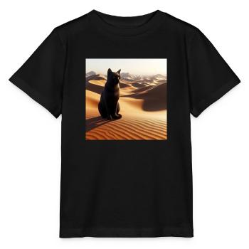 A true cat in a desert 3 - Stanley/Stella MINI CREATOR Kids’ T-Shirt - black - Front - Mikhail (115cm)