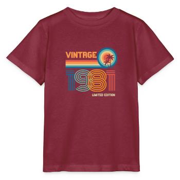 Jahrgang 1981 limitierte Auflage - Stanley/Stella Kinder T-Shirt MINI CREATOR  - Burgunderrot - Vorne - Kain (125cm)