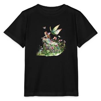 Fantasy Fairy Magic Fairytale Girl Nature Summer - Stanley/Stella MINI CREATOR Kids’ T-Shirt - black - Front - Mikhail (115cm)