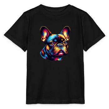 Bouledogue français - T-shirt bio MINI CREATOR Stanley/Stella Enfant - noir - Devant - Mikhail (115cm)