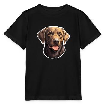Labrador Retriever Head Panting - Stanley/Stella MINI CREATOR Kids’ T-Shirt - black - Front - Mikhail (115cm)