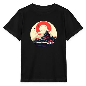 Une montagne au pays du soleil levant - T-shirt bio MINI CREATOR Stanley/Stella Enfant - noir - Devant - Mikhail (115cm)