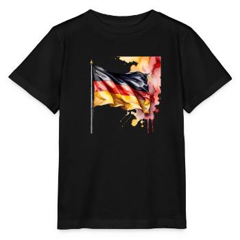 Deutschland Flagge - Stanley/Stella Kinder T-Shirt MINI CREATOR  - Schwarz - Vorne - Mikhail (115cm)