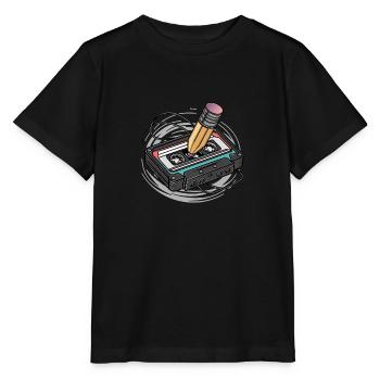 cassette - T-shirt bio MINI CREATOR Stanley/Stella Enfant - noir - Devant - Mikhail (115cm)