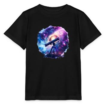 Ein Teleskop erweitert unseren Horizont - Stanley/Stella Kinder T-Shirt MINI CREATOR  - Schwarz - Vorne - Mikhail (115cm)