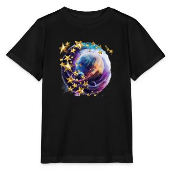 Funkelnde Sterne in der Dunkelheit - Stanley/Stella Kinder T-Shirt MINI CREATOR  - Schwarz - Vorne - Mikhail (115cm)