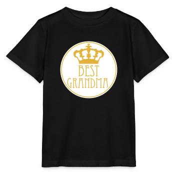Best Grandma Krone Königin Edel Logo Rund Kreis - Stanley/Stella Kinder T-Shirt MINI CREATOR  - Schwarz - Vorne - Mikhail (115cm)