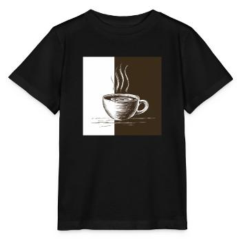 L’heure du café - T-shirt bio MINI CREATOR Stanley/Stella Enfant - noir - Devant - Mikhail (115cm)