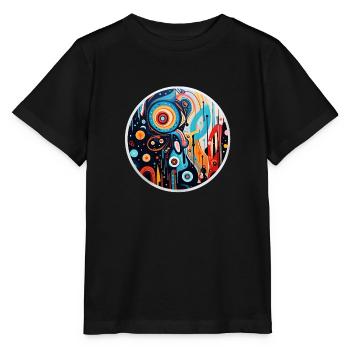 Art abstrait - T-shirt bio MINI CREATOR Stanley/Stella Enfant - noir - Devant - Mikhail (115cm)