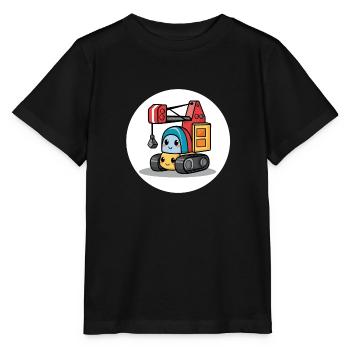 construction cranefor children - Stanley/Stella MINI CREATOR Kids’ T-Shirt - black - Front - Mikhail (115cm)