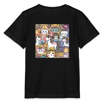 Motifs Enfants Chats, Licorne - T-shirt bio MINI CREATOR Stanley/Stella Enfant - noir - Devant - Mikhail (115cm)