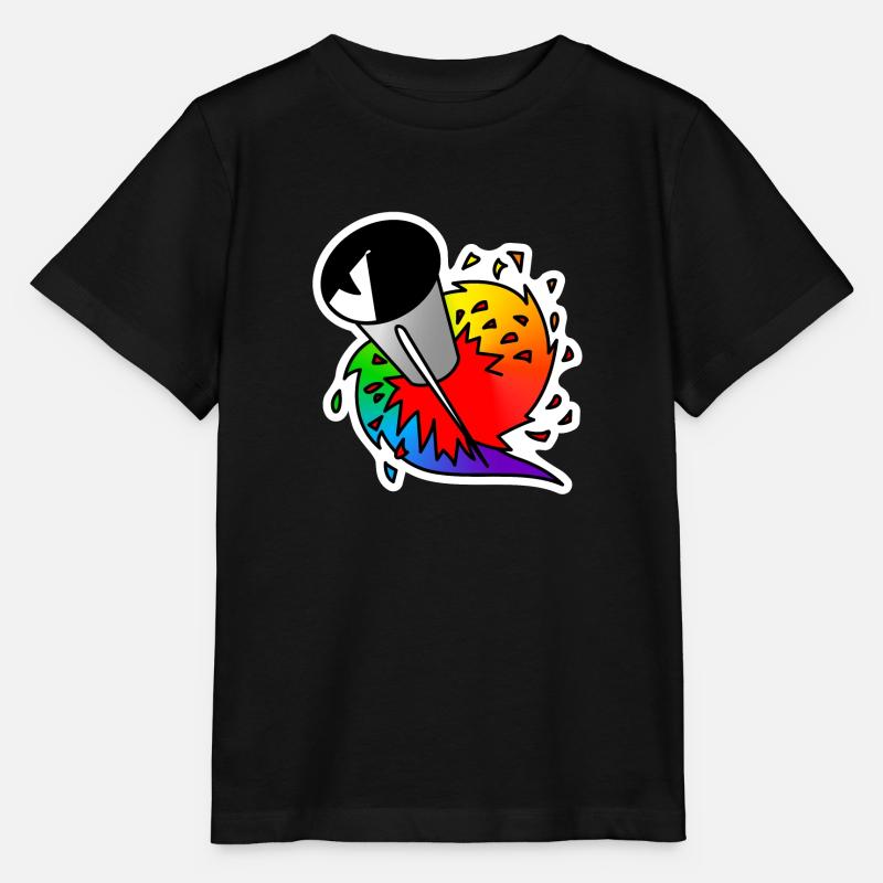 Rainbow Rocket : Sticky Queer Pride - Stanley/Stella MINI CREATOR Kids’ T-Shirt - black