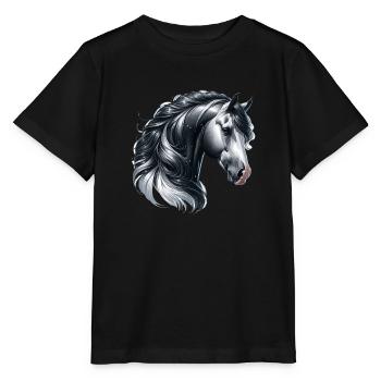 Majestic Horse Portrait Gross - Stanley/Stella MINI CREATOR Kids’ T-Shirt - black - Front - Mikhail (115cm)