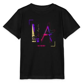 Los Angeles - LA - Je suis le meilleur t-shirt - T-shirt bio MINI CREATOR Stanley/Stella Enfant - noir - Devant - Mikhail (115cm)