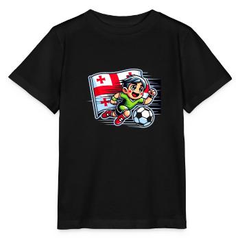 Georgischer Fußballspieler - Stanley/Stella Kinder T-Shirt MINI CREATOR  - Schwarz - Vorne - Mikhail (115cm)