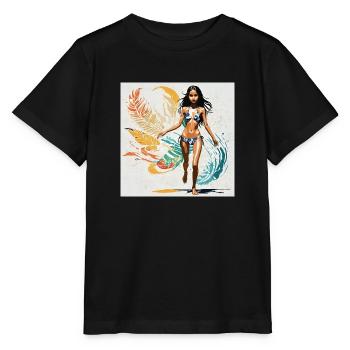 Hawaiian Surfer Girl - Stanley/Stella MINI CREATOR Kids’ T-Shirt - black - Front - Mikhail (115cm)