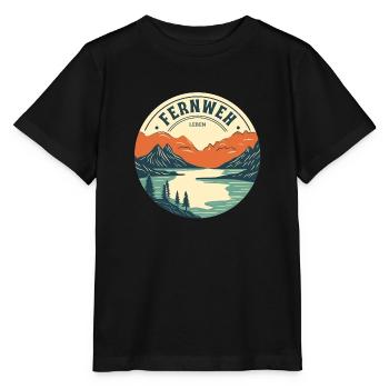 Wanderlust - Travel - Life - Mountains - Stanley/Stella MINI CREATOR Kids’ T-Shirt - black - Front - Mikhail (115cm)