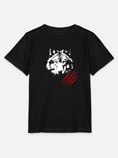 Tête de loup - T-shirt bio MINI CREATOR Stanley/Stella Enfant - noir