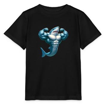 Awesome Shark - Stanley/Stella MINI CREATOR Kids’ T-Shirt - black - Front - Mikhail (115cm)