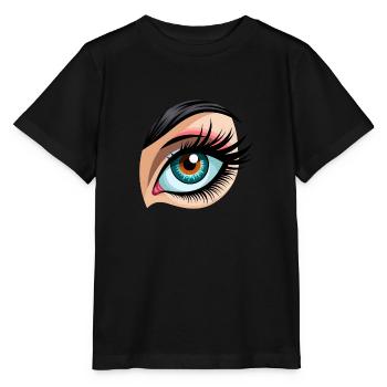 Illustration détaillée de l’œil humain Cils colorés I - T-shirt bio MINI CREATOR Stanley/Stella Enfant - noir - Devant - Mikhail (115cm)