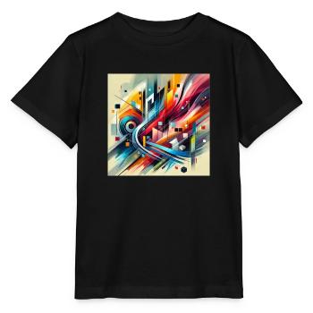 Living Harmony - Peinture abstraite - T-shirt bio MINI CREATOR Stanley/Stella Enfant - noir - Devant - Mikhail (115cm)