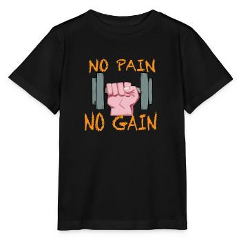 no pain no gain - T-shirt bio MINI CREATOR Stanley/Stella Enfant - noir - Devant - Mikhail (115cm)