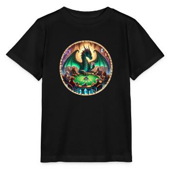 Dragon Poker, Dragon Plays Poker - Stanley/Stella MINI CREATOR Kids’ T-Shirt - black - Front - Mikhail (115cm)