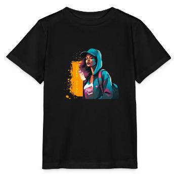 Fille urbaine - T-shirt bio MINI CREATOR Stanley/Stella Enfant - noir - Devant - Mikhail (115cm)