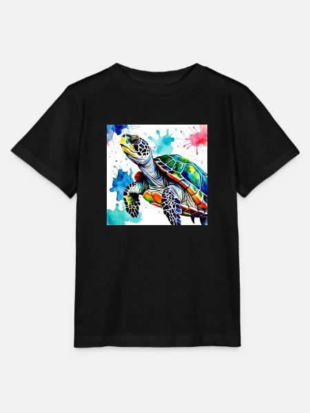 Schildkröte Farbig - Stanley/Stella Kinder T-Shirt MINI CREATOR - Schwarz