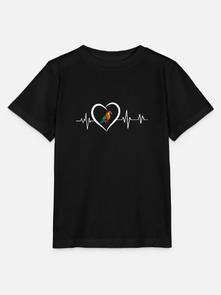 Papageien-Herzschlag - Stanley/Stella Kinder T-Shirt MINI CREATOR - Schwarz